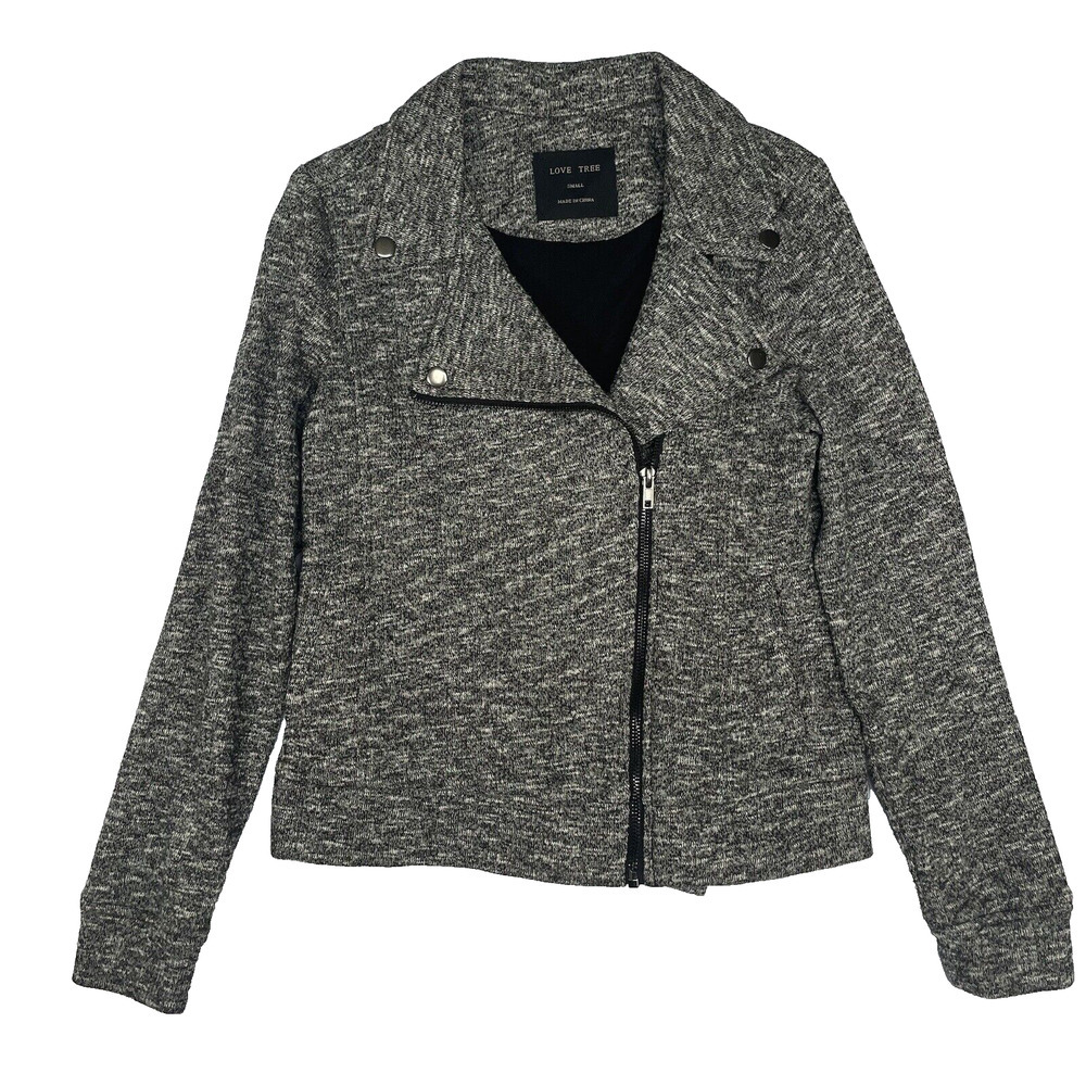 Love Tree Gray Womens Jacket Size Small Blazer Zip Up Lined​